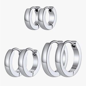 Richsteel Classic 3/4/5 Pairs Small Hoop Earrings